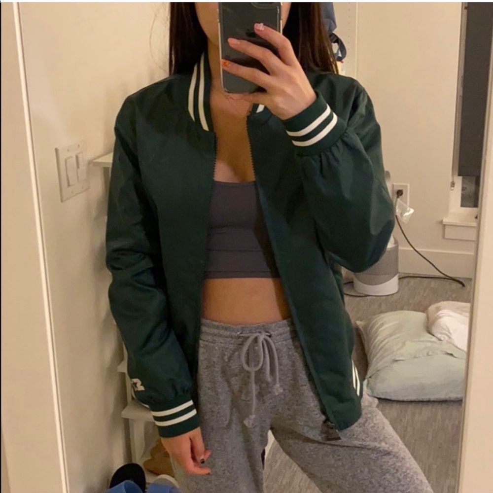 Starter x UO Green Jacket XS bomber style jacket